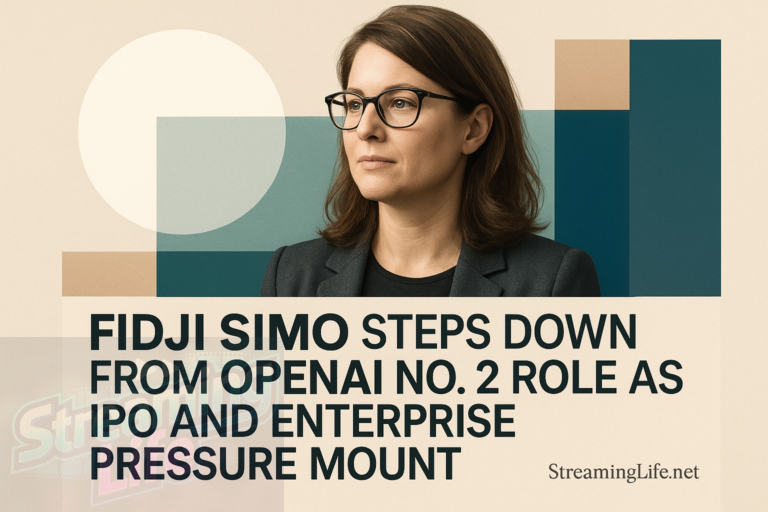 Fidji Simo Steps Down From OpenAI No. 2 Role as IPO and Enterprise Pressure Mount