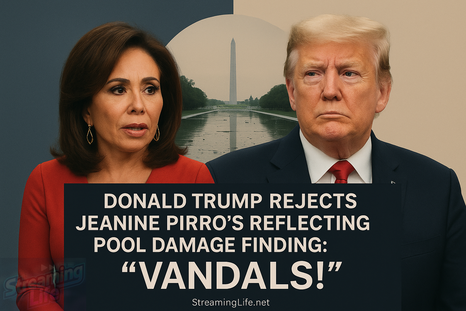Donald Trump Rejects Jeanine Pirro’s Reflecting Pool Damage Finding: “VANDALS!”