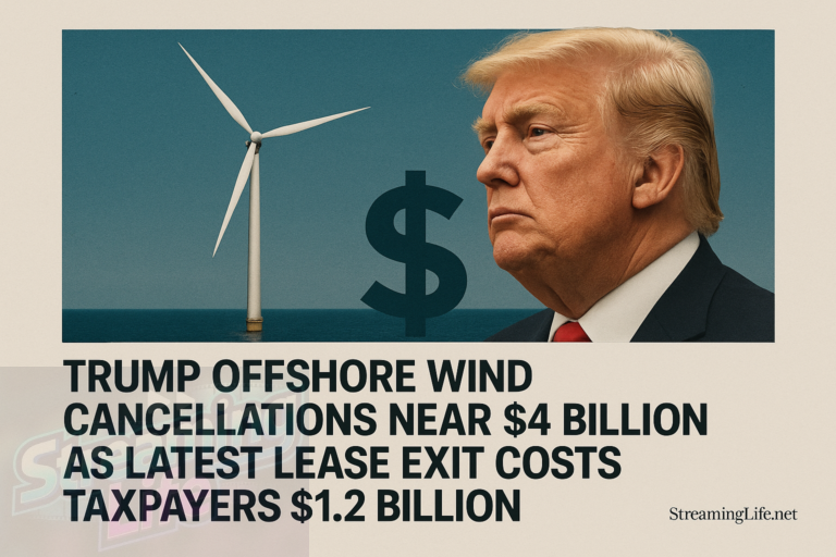Trump Offshore Wind Cancellations Near $4 Billion as Latest Lease Exit Costs Taxpayers $1.2 Billion