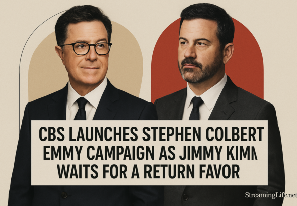 CBS Launches Stephen Colbert Emmy Campaign as Jimmy Kimmel Waits for a Return Favor