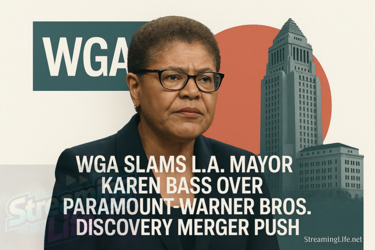 WGA Slams L.A. Mayor Karen Bass Over Paramount-Warner Bros. Discovery Merger Push