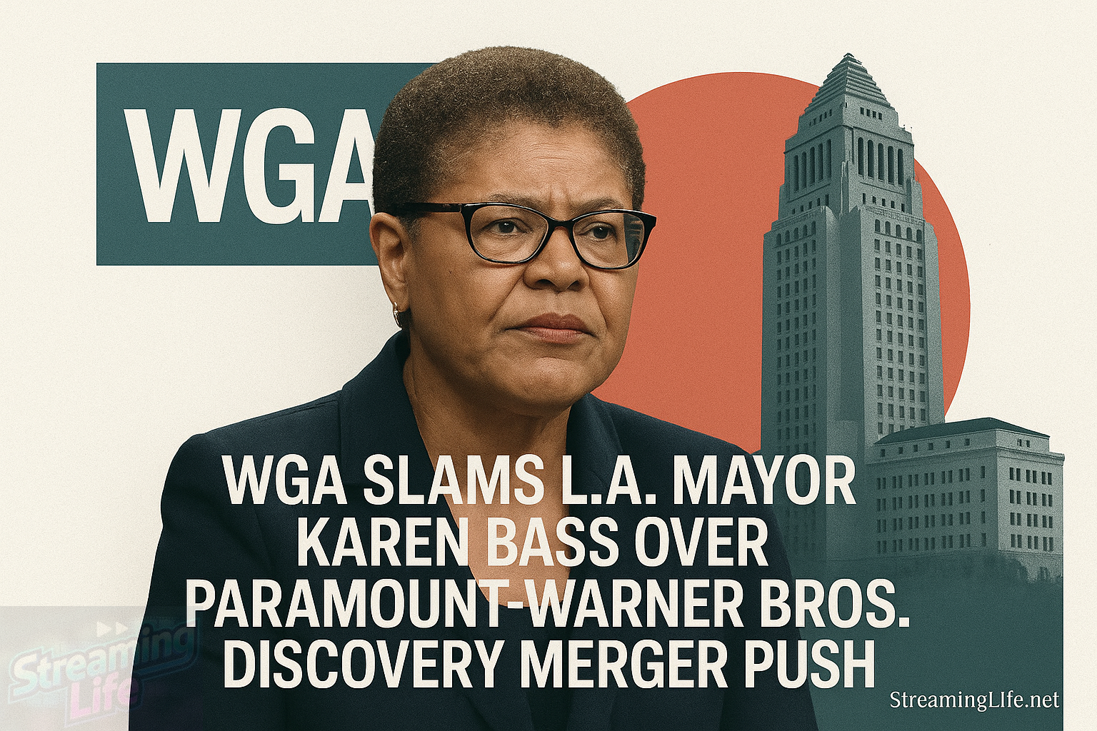WGA Slams L.A. Mayor Karen Bass Over Paramount-Warner Bros. Discovery Merger Push