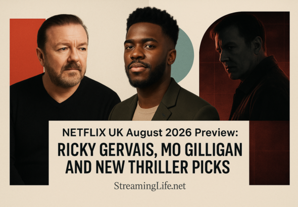Netflix UK August 2026 Preview: Ricky Gervais, Mo Gilligan and New Thriller Picks