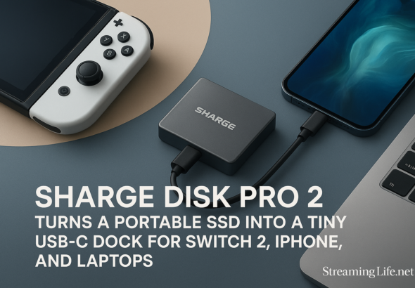 Sharge Disk Pro 2 Turns a Portable SSD Into a Tiny USB-C Dock for Switch 2, iPhone, and Laptops