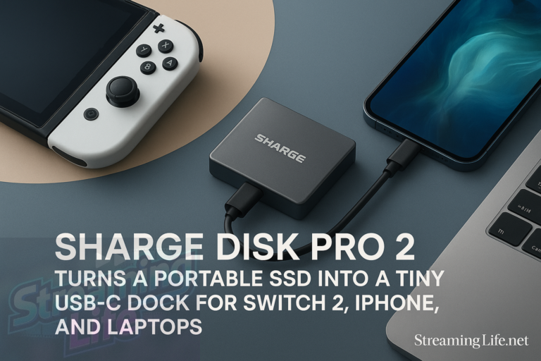 Sharge Disk Pro 2 Turns a Portable SSD Into a Tiny USB-C Dock for Switch 2, iPhone, and Laptops