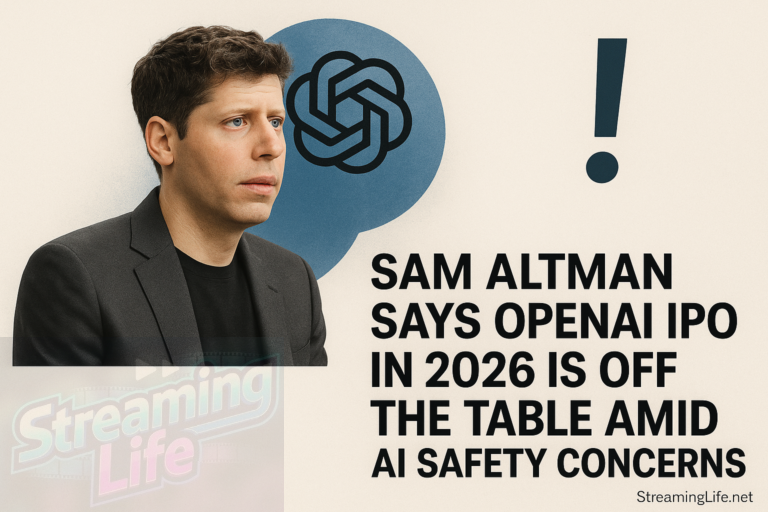 Sam Altman Says OpenAI IPO in 2026 Is Off the Table Amid AI Safety Concerns
