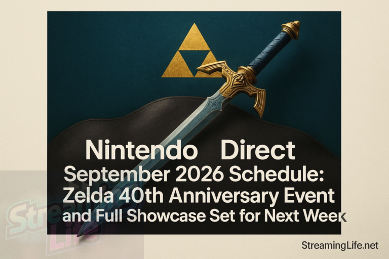 Nintendo Direct September 2026 Schedule: Zelda 40th Anniversary Event and Full Showcase Set for Next Week